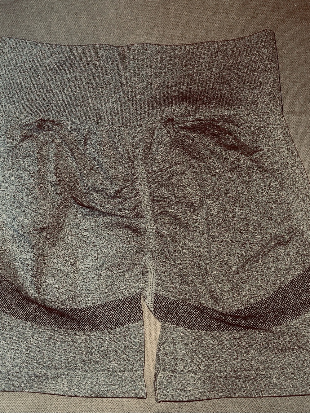 Seamless High-Waist Gray Athletic Shorts